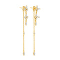 Flower Cascading Drop Chain Earrings