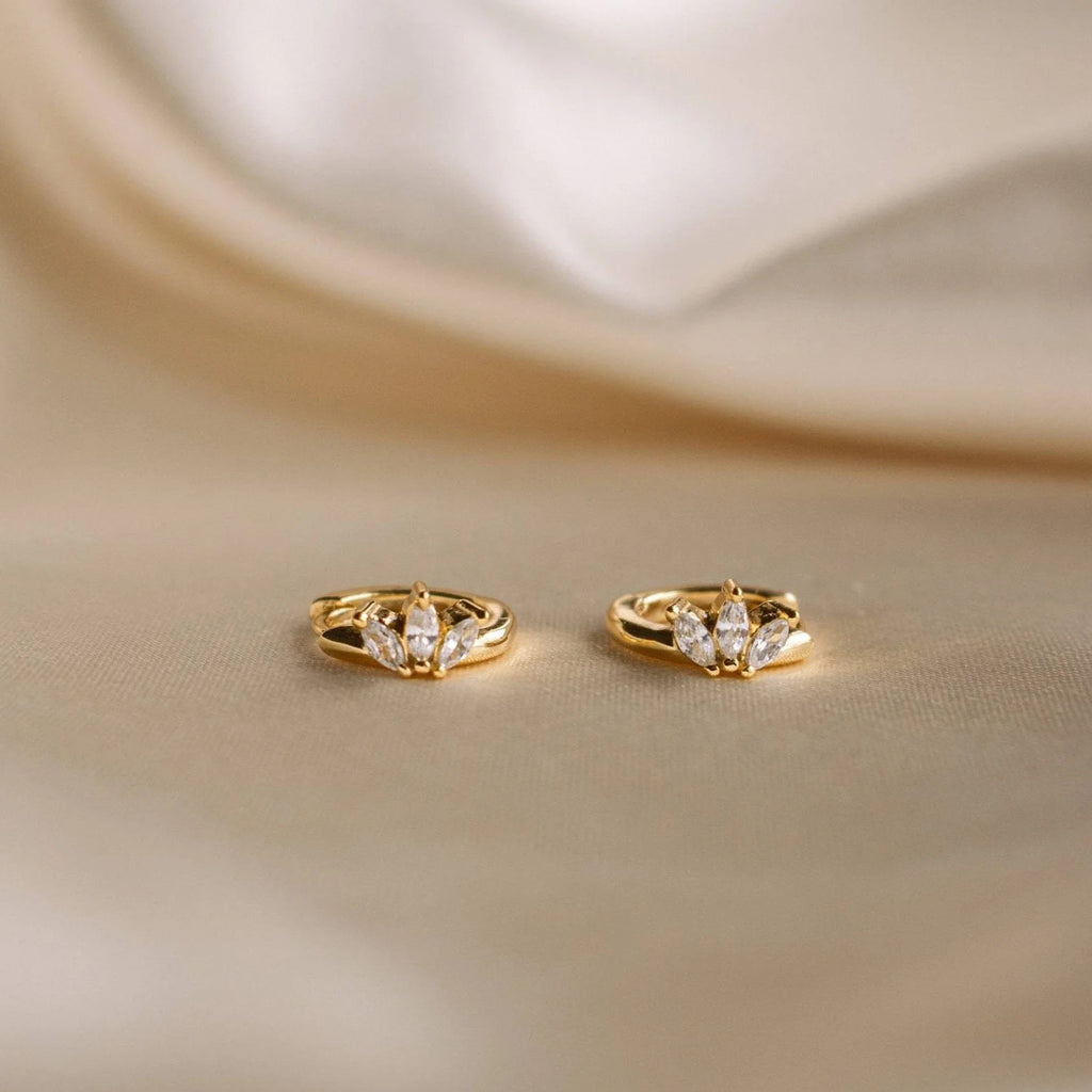 Horseshoe-shaped zircon earrings