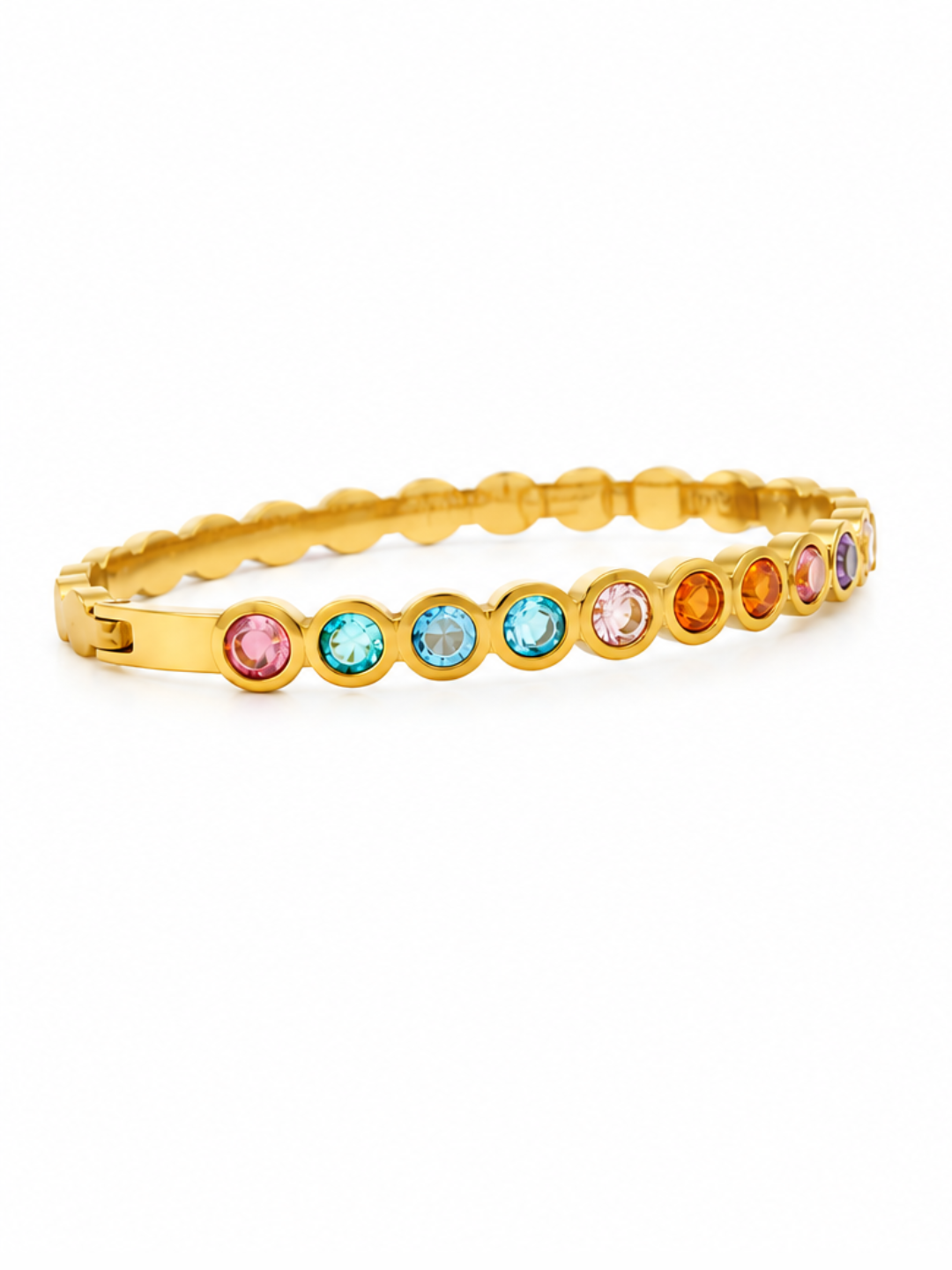 Soleil Multi-Gemstone Bezel Bangle