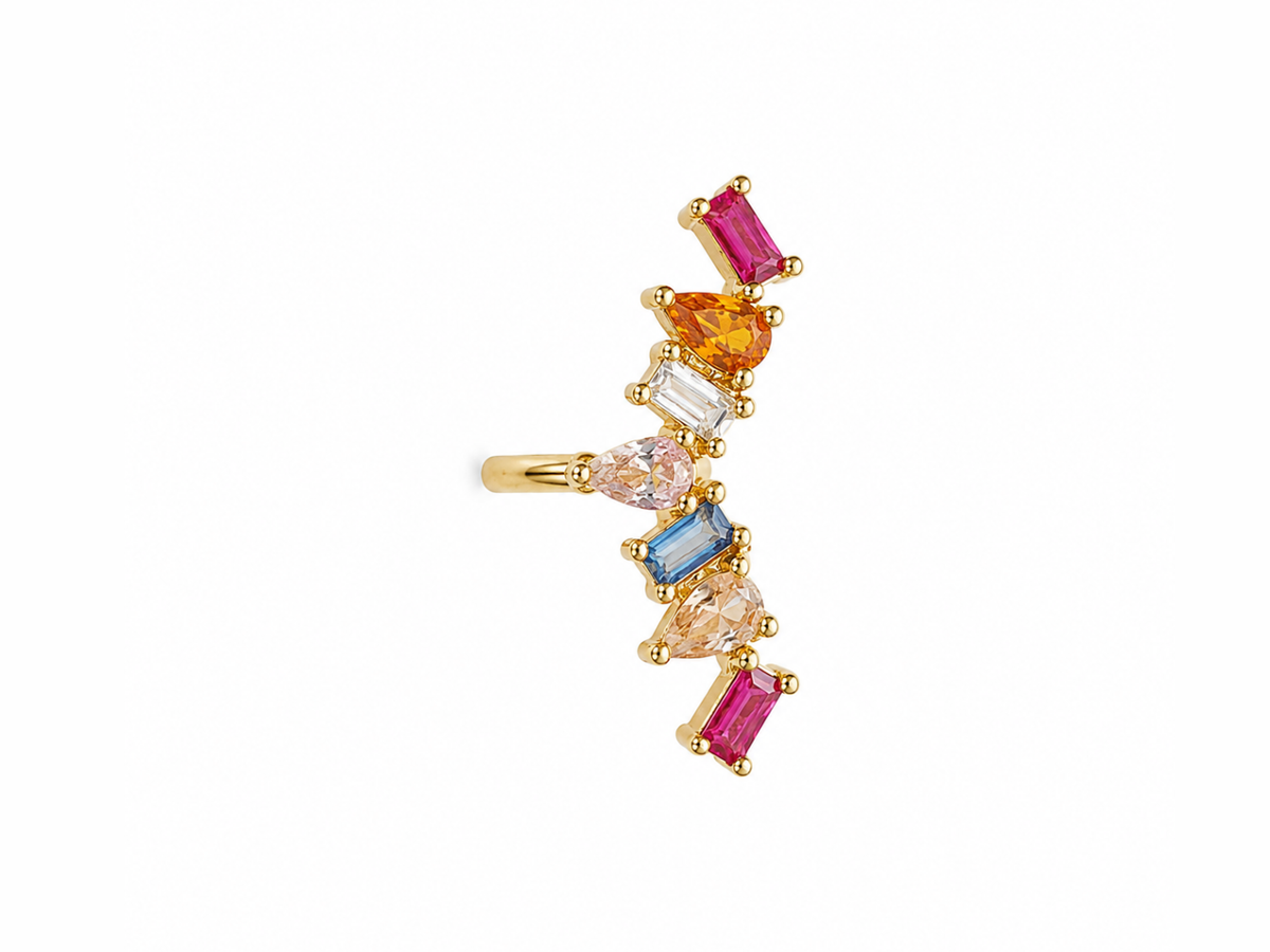 Soleil Multi-Gemstone Baguette Ear Cuff