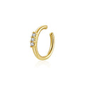 Light Luxury Zircon Inlaid 18K Gold Copper Ear Clip for Unisex