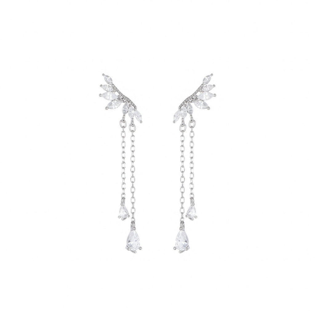Wing Tassel Sterling Silver Earrings