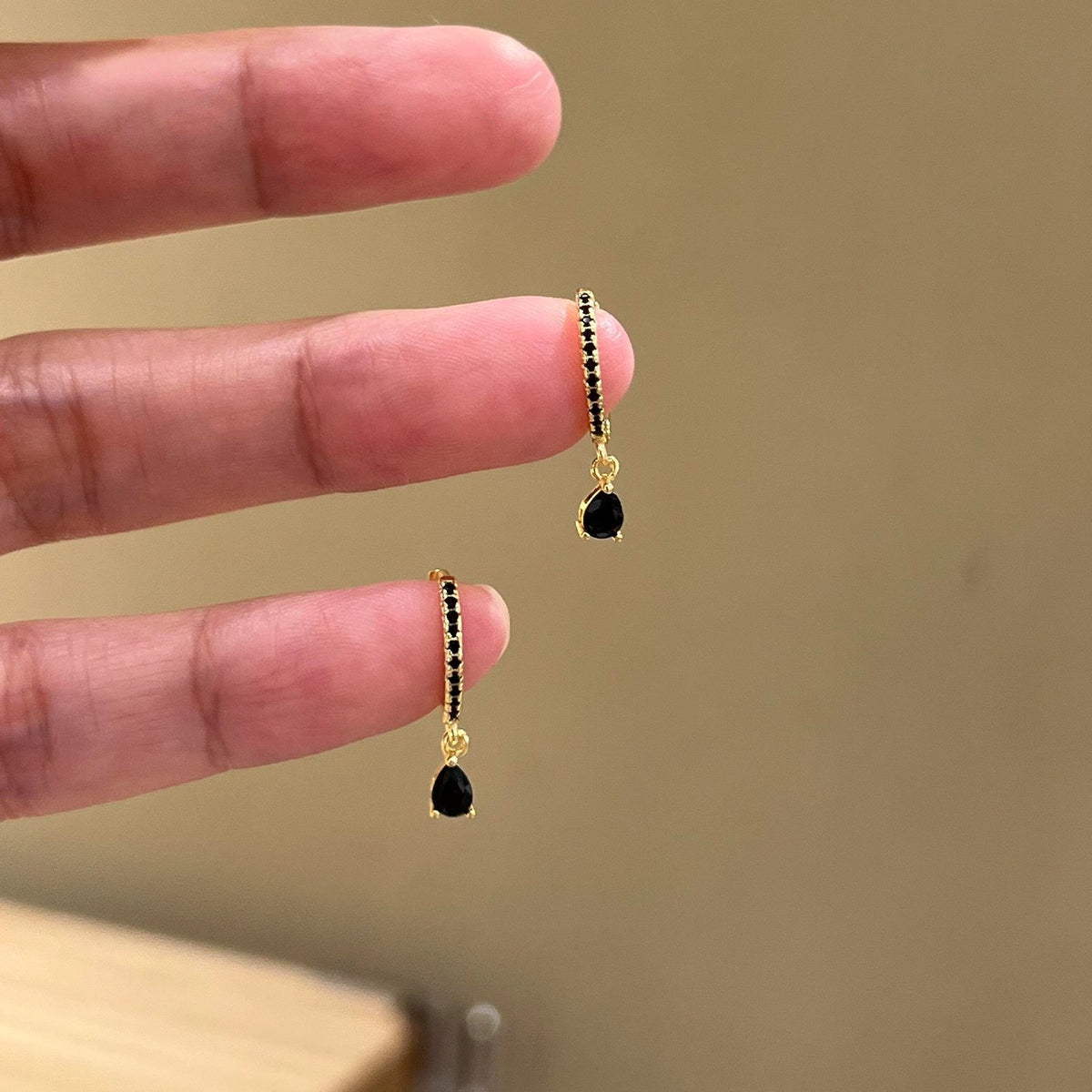French Style Water Drop Zircon Earrings