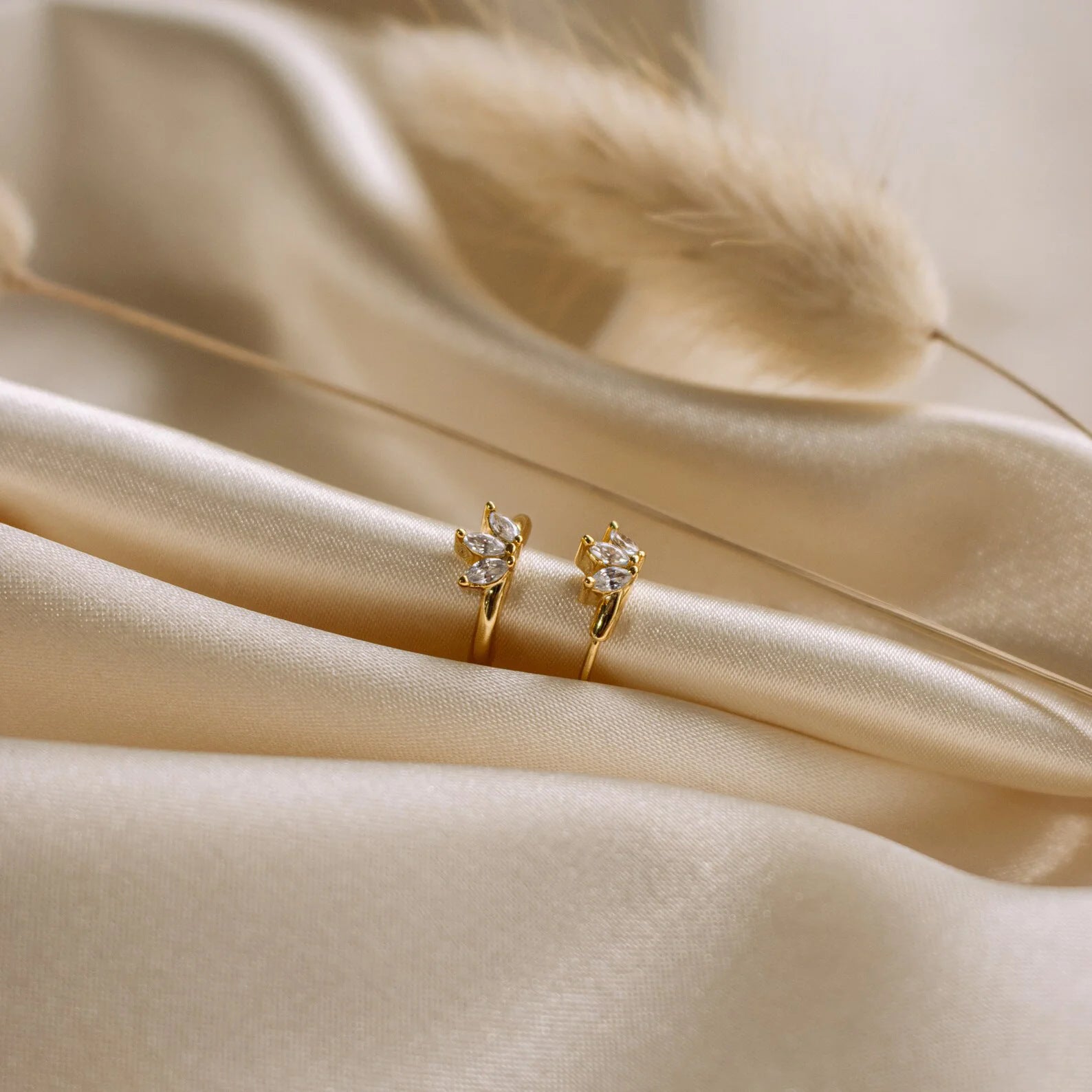 Horseshoe-shaped zircon earrings