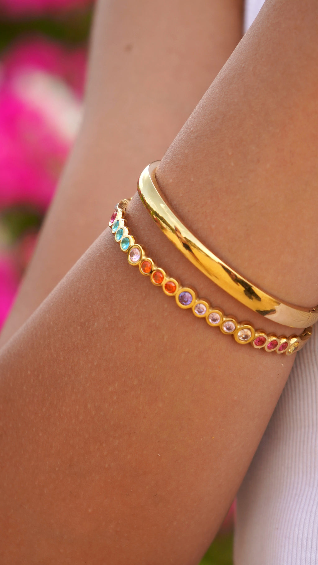 Soleil Multi-Gemstone Bezel Bangle