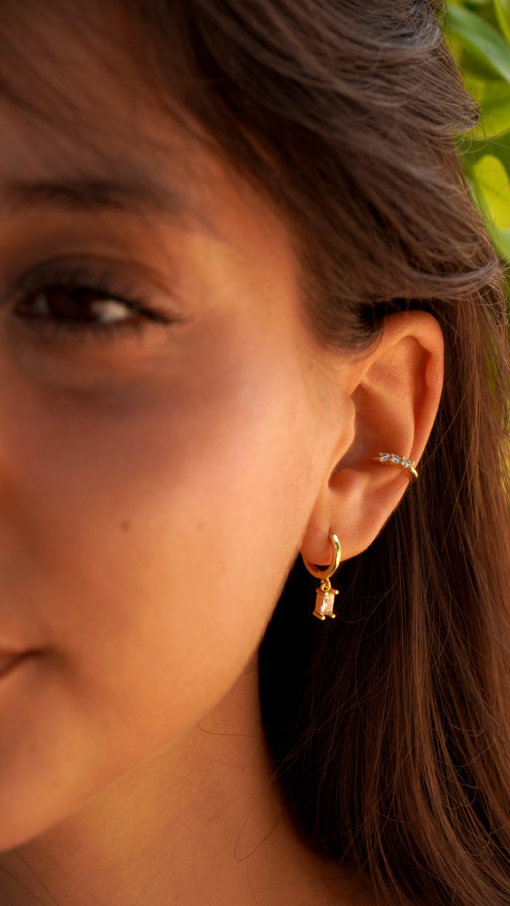 Trio Crystal Slim Ear Cuff