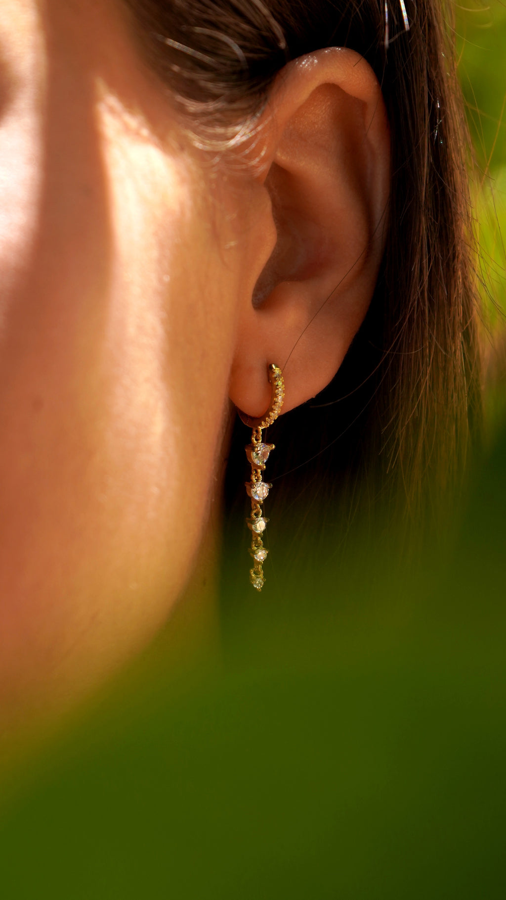 Amour Heart Drop Huggie Earrings