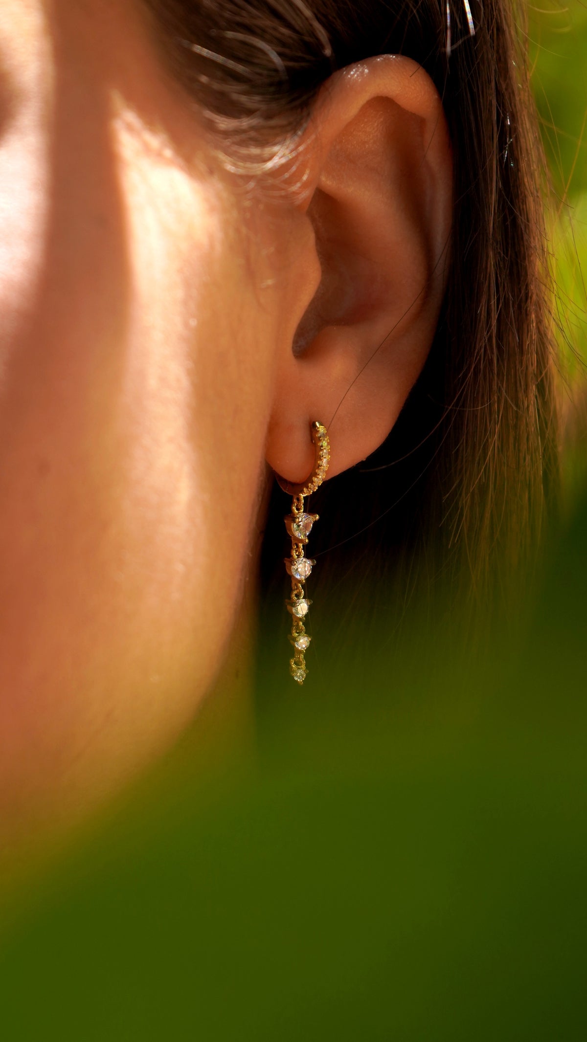 Amour Heart Drop Huggie Earrings