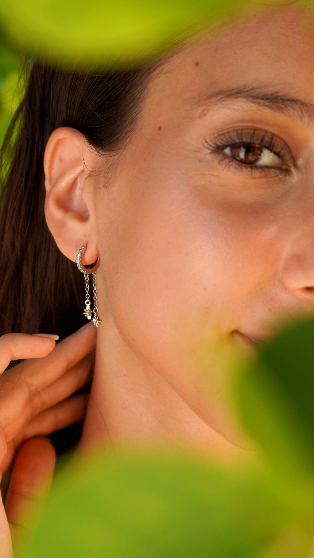 Stella Dual Star Drop Huggie Earrings