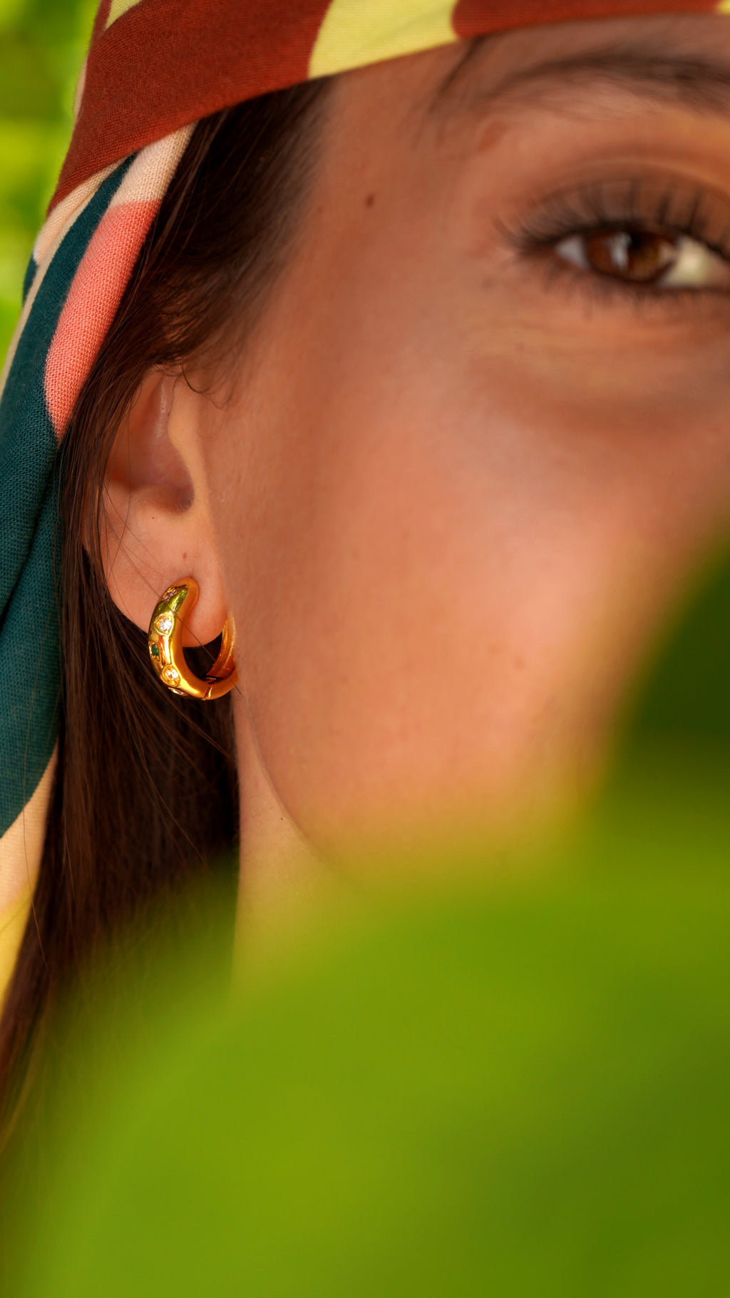 Celeste Gemstone Huggie Earrings