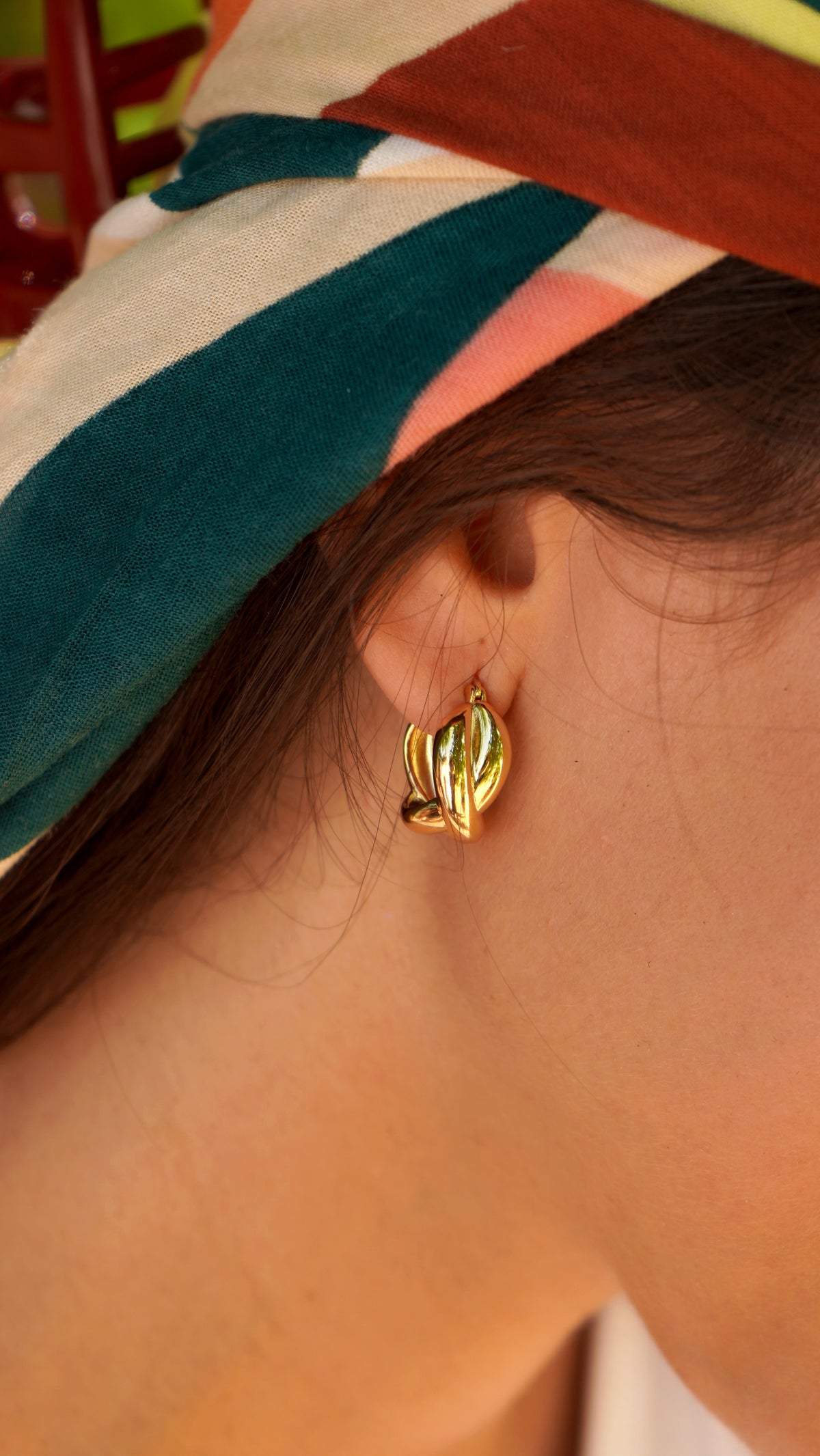 Oceania Hoop Gold Earrings