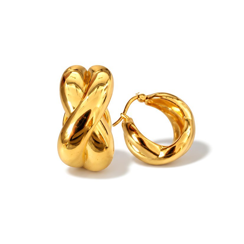 Oceania Hoop Gold Earrings