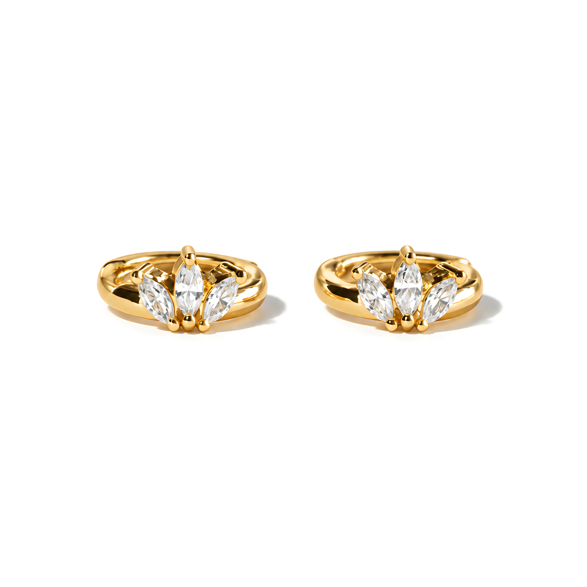 Aura Marquise Cluster Huggie Earrings