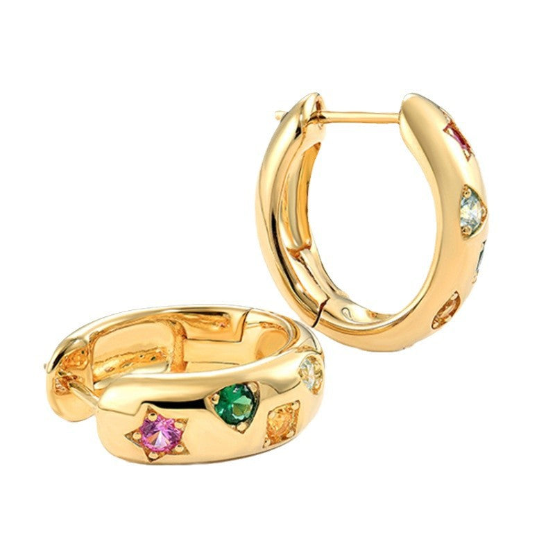 Celeste Gemstone Huggie Earrings