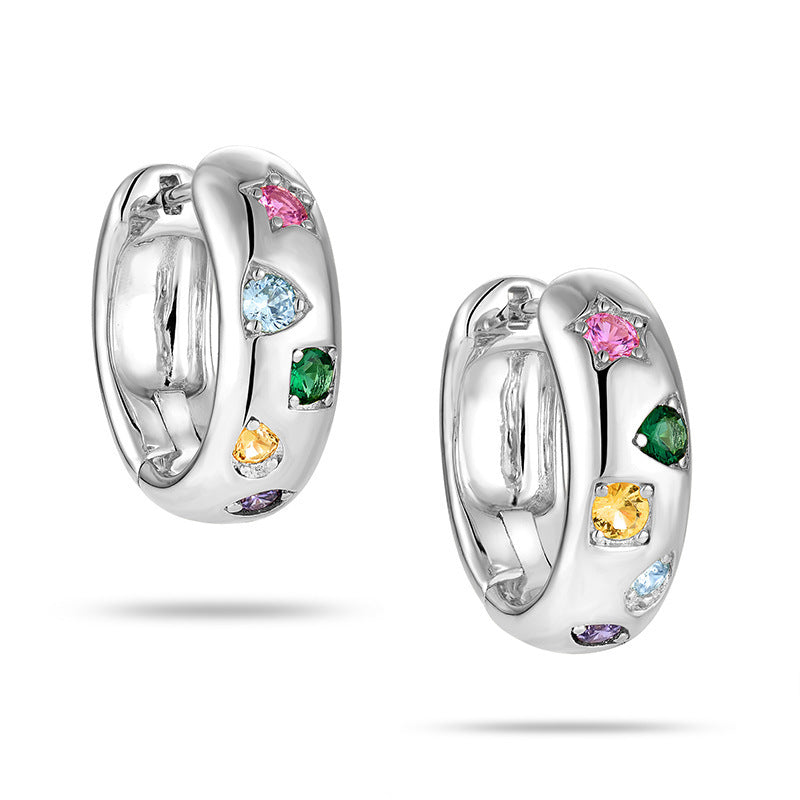 Celeste Gemstone Huggie Earrings