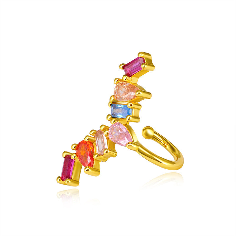 Soleil Multi-Gemstone Baguette Ear Cuff