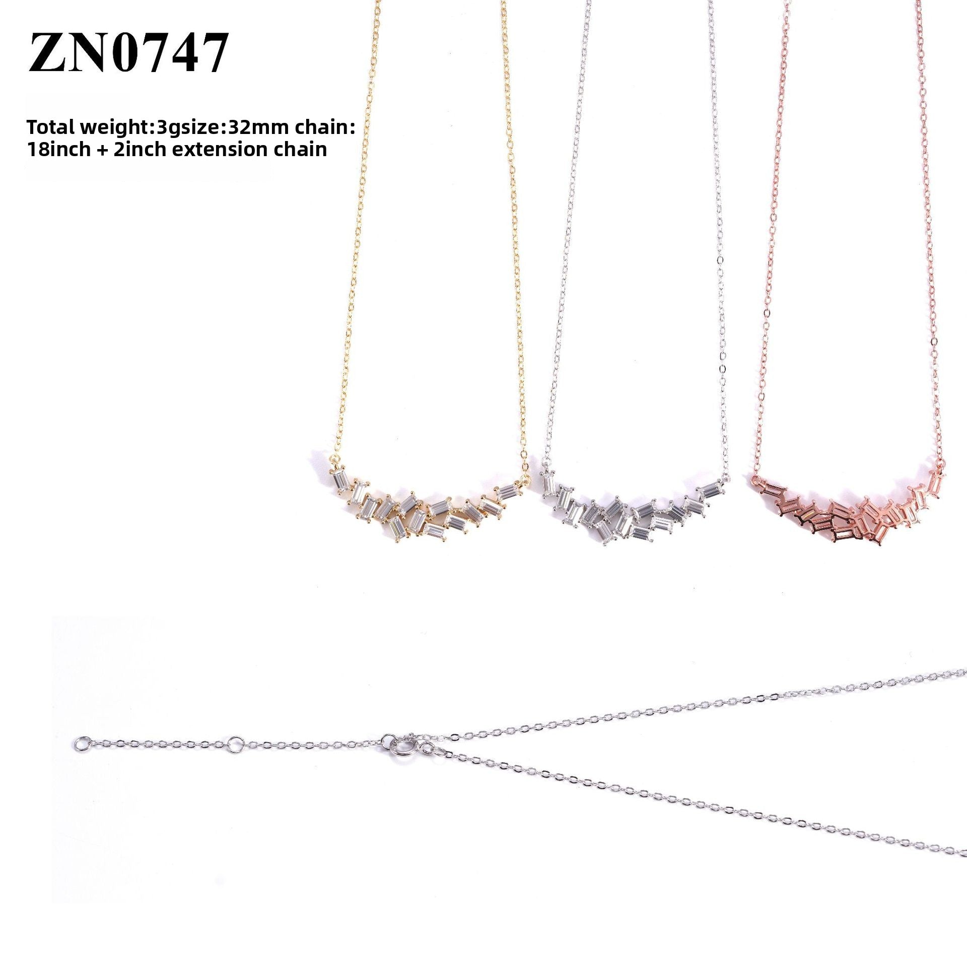 Sterling Silver Moissanite Pendant Necklace