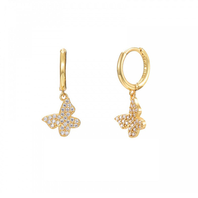 Mariposa Butterfly Drop Huggie Earrings