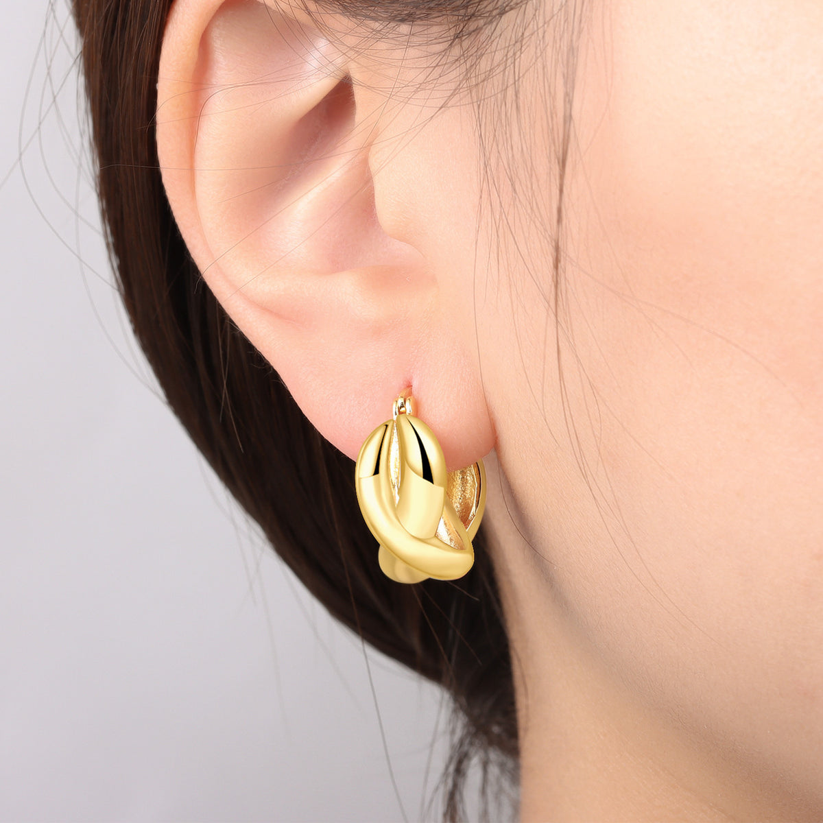 White Copper Non-Fading Woven Earrings