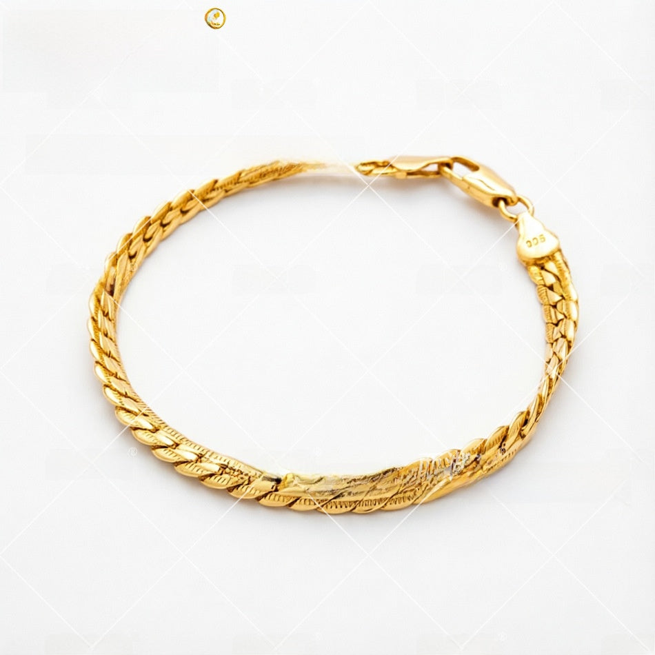 6mm Gold Plated Double Sided Snake Skin Bracelet