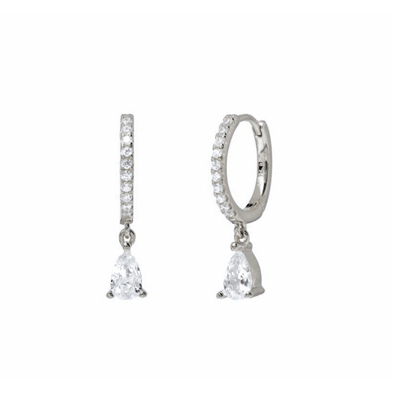 French Style Water Drop Zircon Earrings
